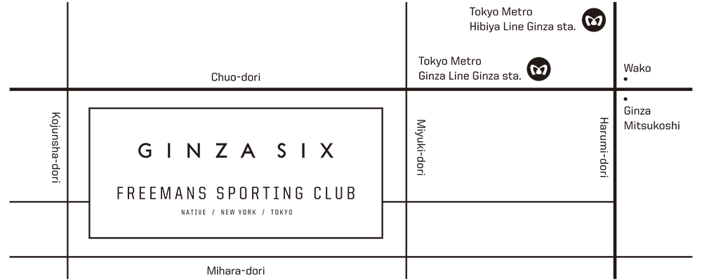 FREEMANS SPORTING CLUB - GINZA SIX 地図