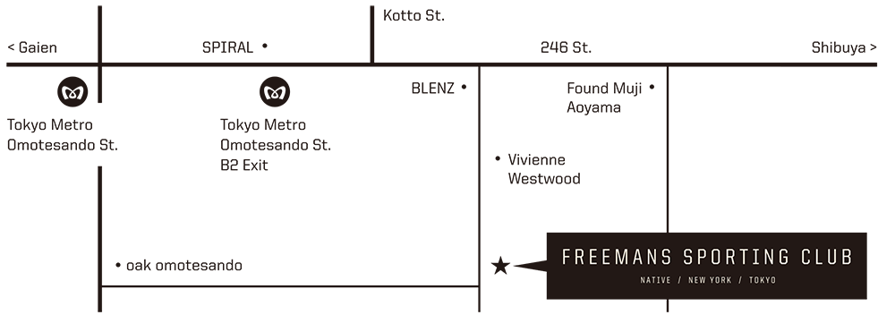 FREEMANS SPORTING CLUB - TOKYO 地図