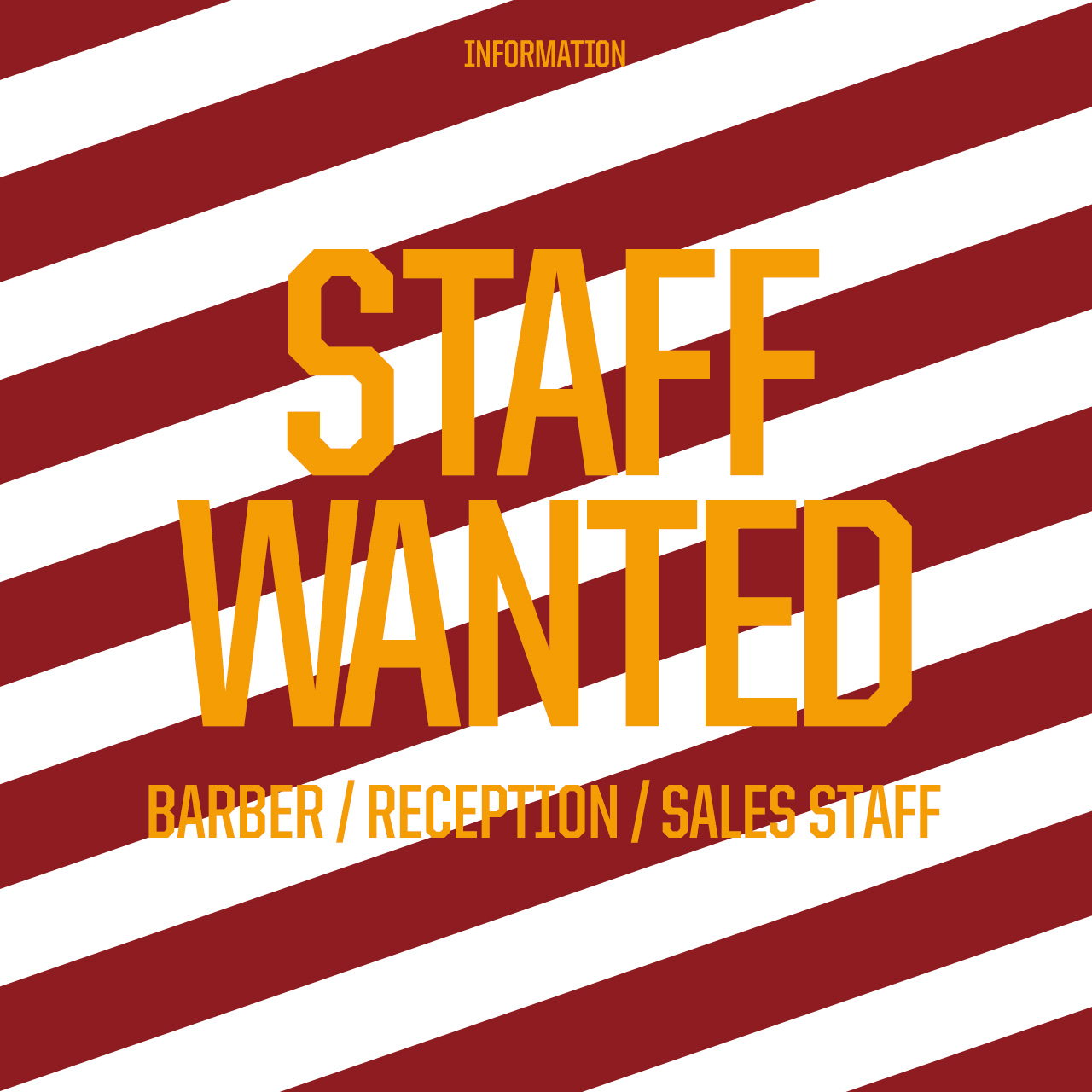 BARBER STAFF WANTED